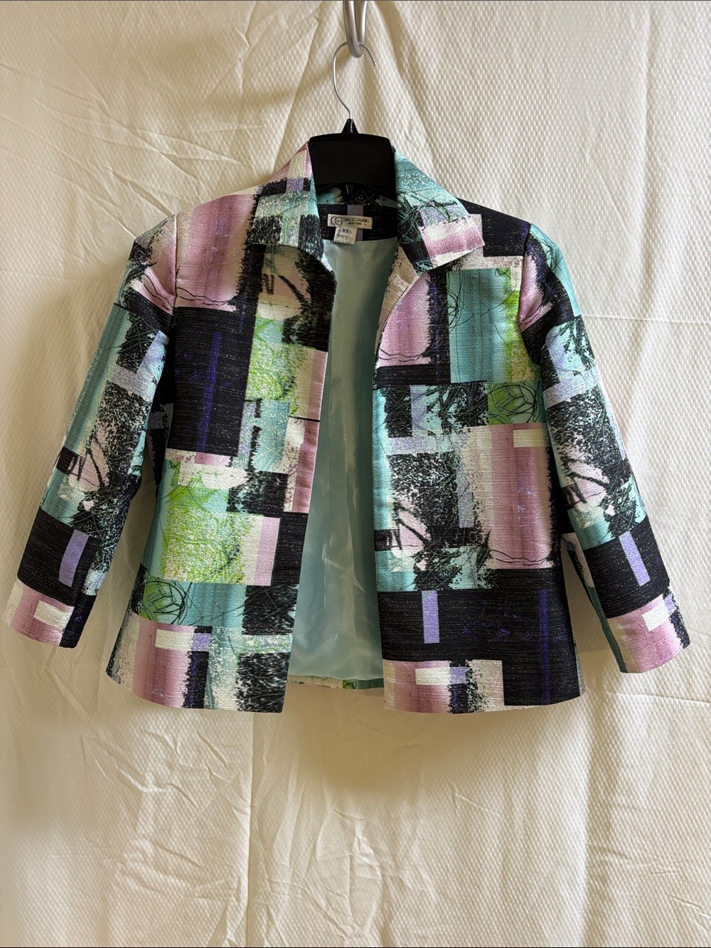 Grace Chuang Abstract Patchwork Blazer Jacket Multicolor Size XS
